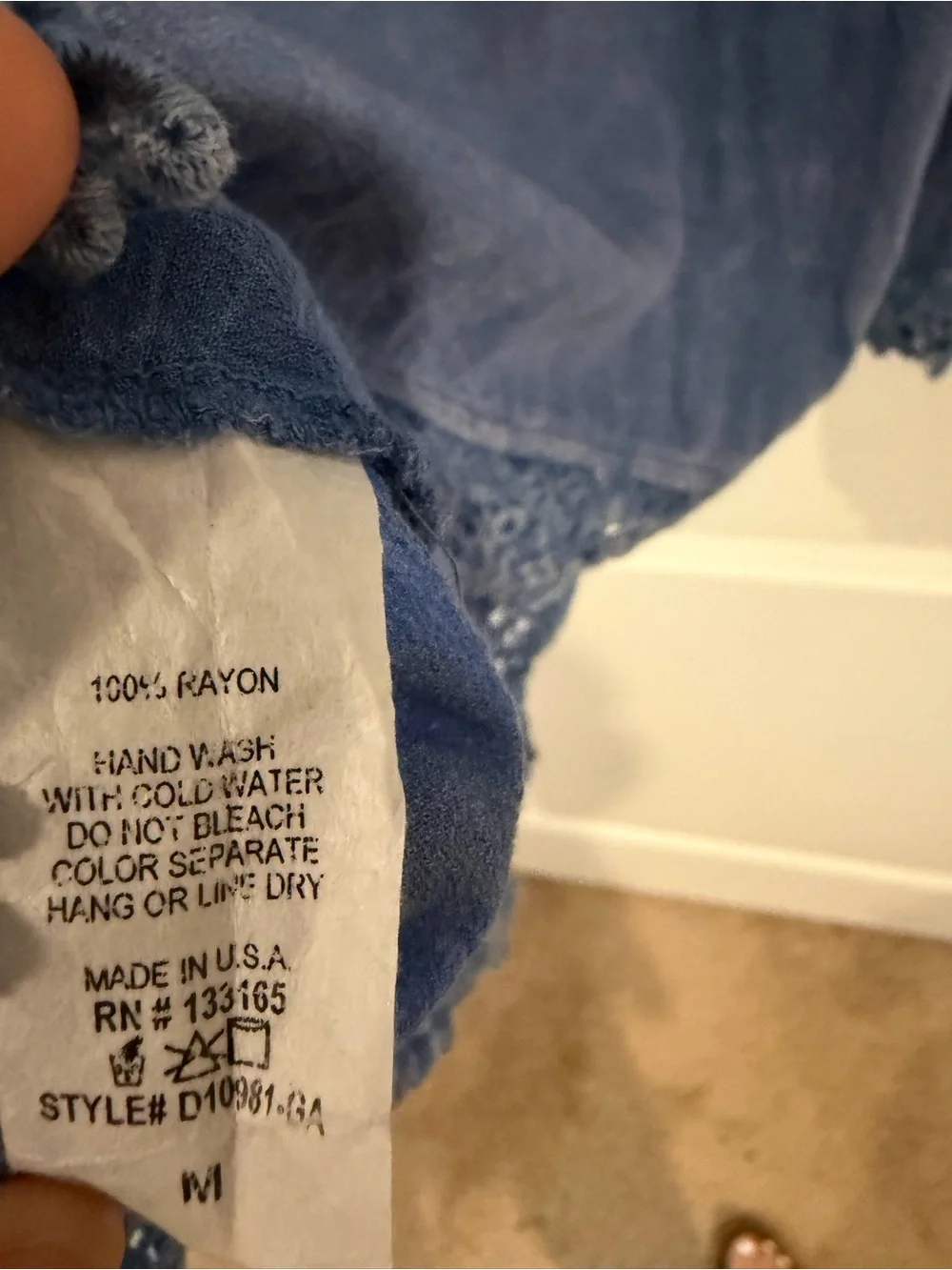 Altar’d State Blue Boho Off-Shoulder Blouse - Picture 4 of 4